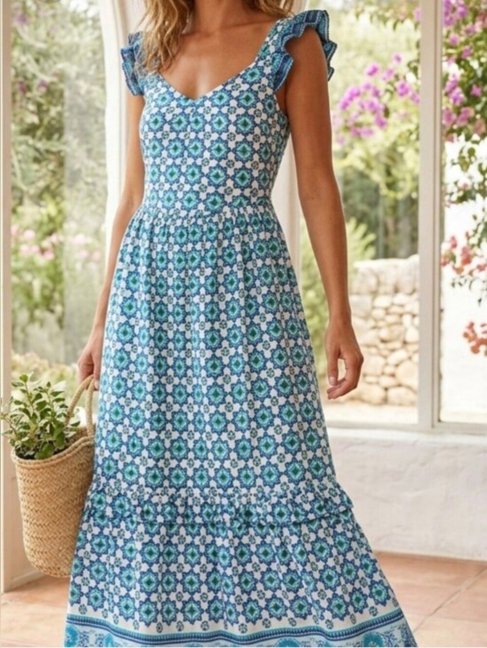 Haute Hippie Ruffled Maxi Dress